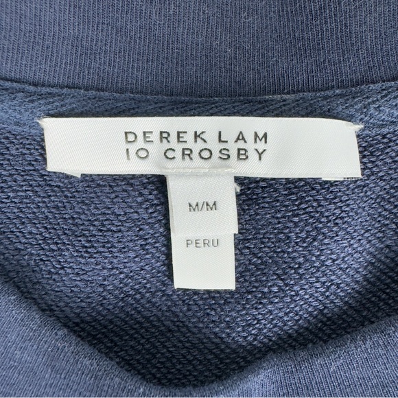 Derek Lam 10 Crosby Navy Dress with Gold Buttons on Shoulders - Picture 9 of 12